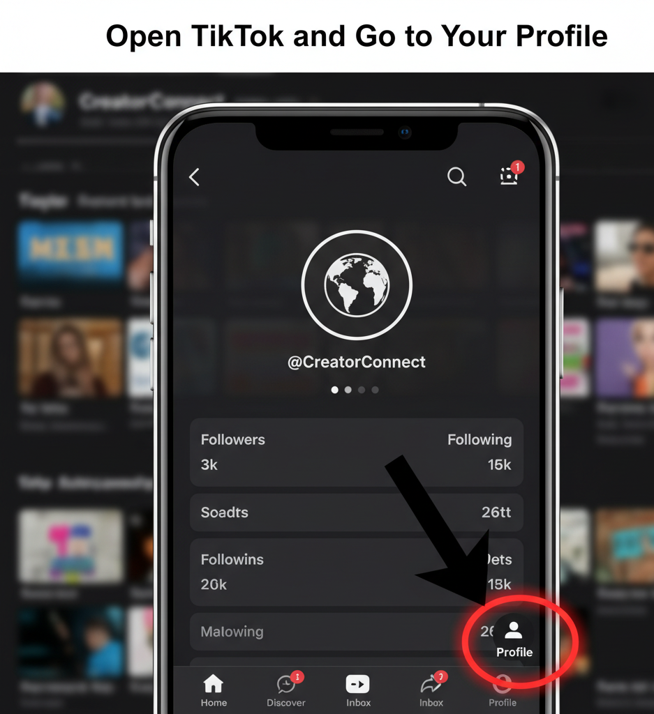 Open TikTok and Go to Your Profile