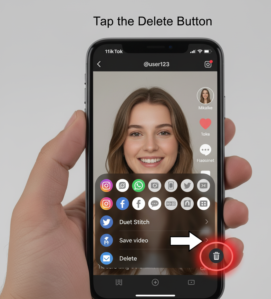Tap the Delete Button
