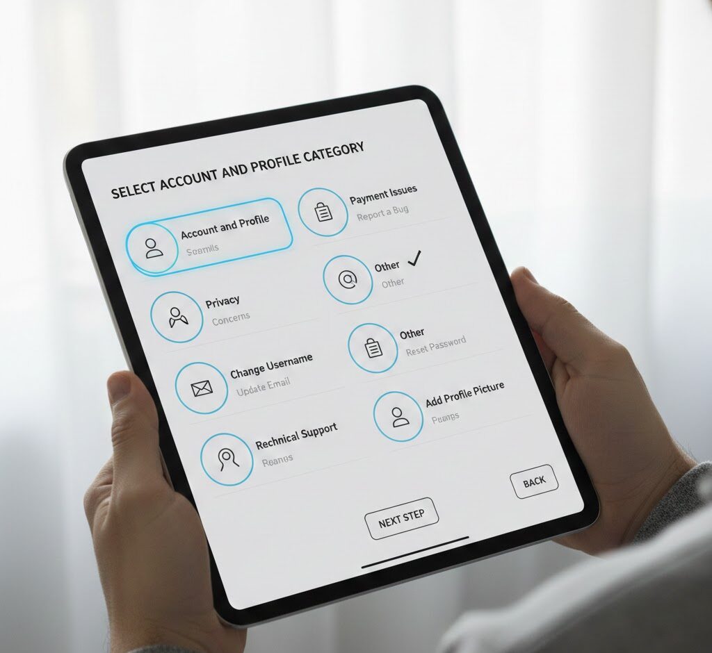 Select Account And Profile Category