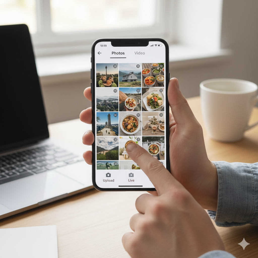 Select Upload and Choose Photos