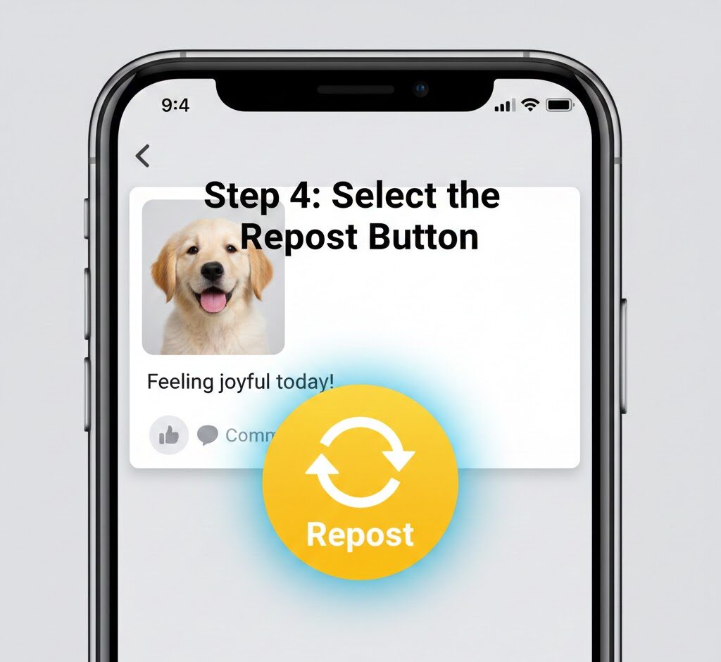 Select the Repost Button