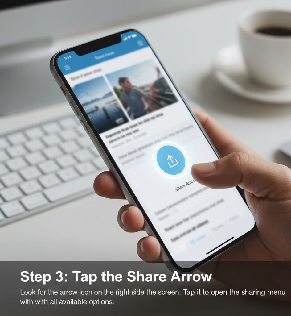 Tap the Share Arrow
