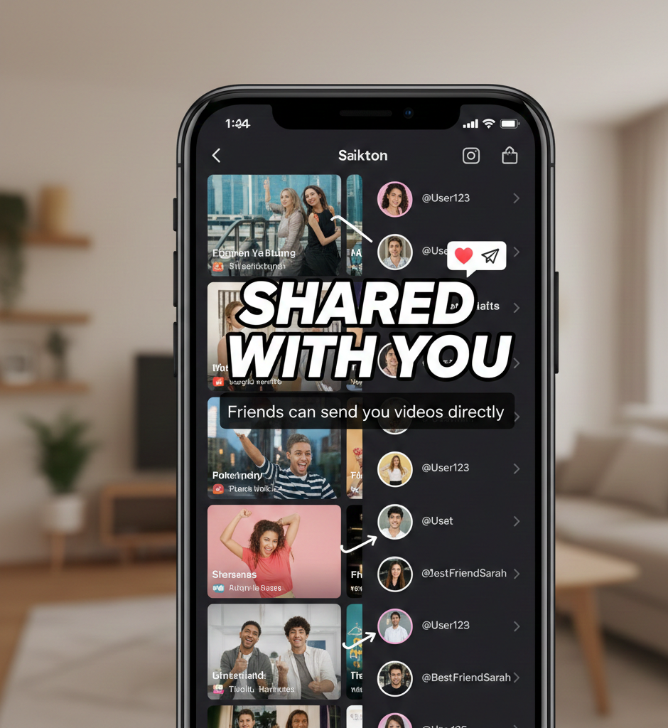TikTok "Shared with You" label explained as appearing on profiles when someone shares their content via direct messages or external links, cannot be directly removed but can be reduced by adjusting privacy settings to limit DM permissions to "Friends" or "No one", disabling "Suggest your account to others" feature, blocking specific accounts, and leaving group chats that generate unwanted recommendations.