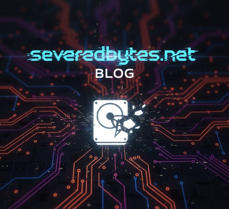 Overview of SeveredBytes.net blog highlighting programming, cybersecurity, system administration content, features, and community engagement.