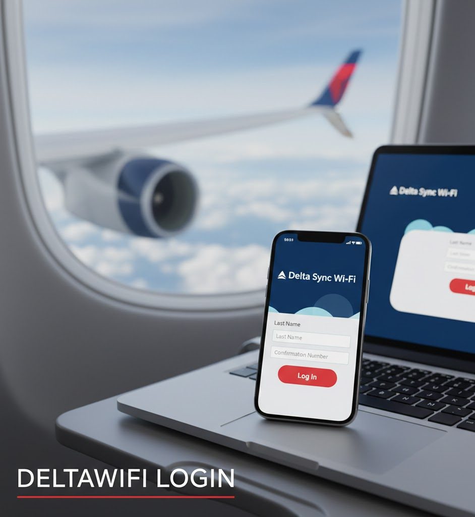 Deltawifi login guide for 2026 explaining how to connect, pricing plans, requirements, speeds, and troubleshooting onboard Delta flights.