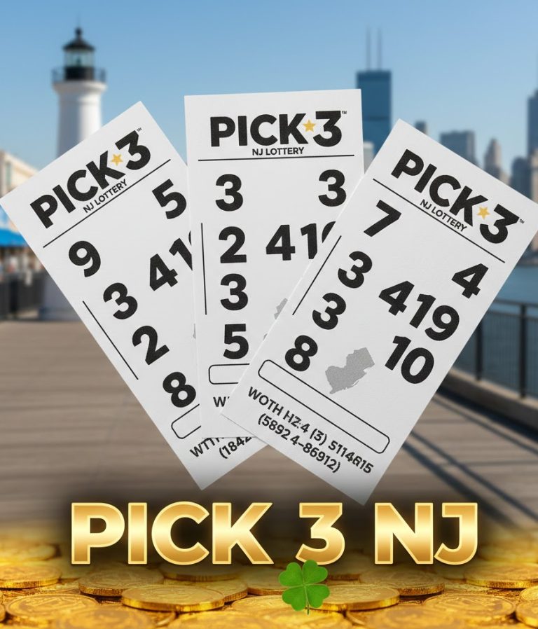 Pick 3 New Jersey lottery game overview with betting options and draw times