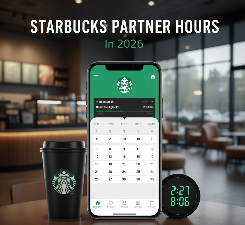 Guide to Starbucks Partner Hours in 2026 explaining scheduling, app access, shift management, benefits, and work hours.