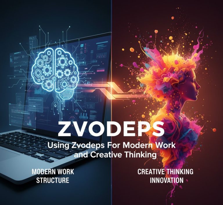 Bar charts and stats showing Zvodeps framework adoption, usage by sector, and reported benefits.