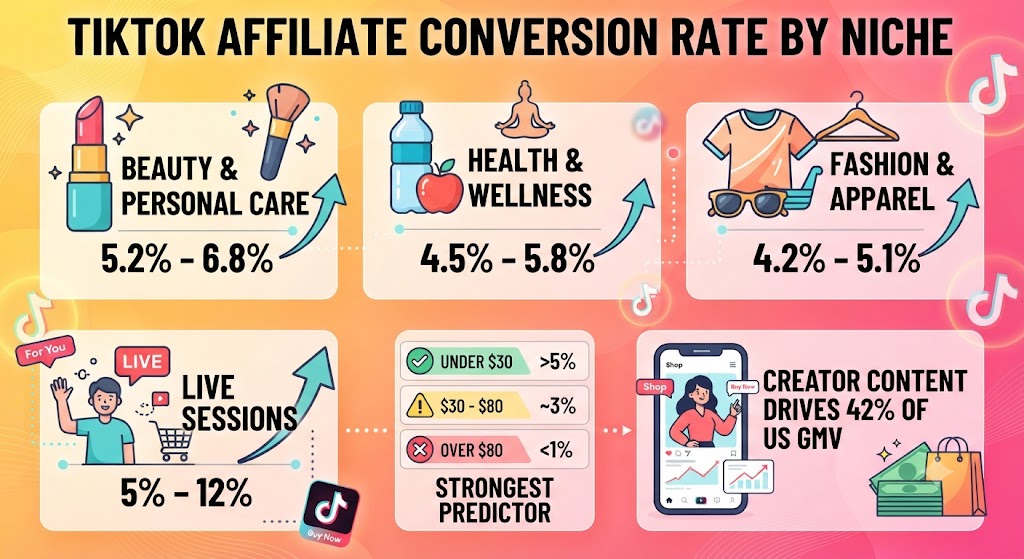 TikTok Affiliate Conversion Rate By Niche [2026 Statistics]
